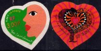 2000 - France 3297/3298 - Saint-Valentin, Curs Yves Saint Laurent (autoadhésifs)