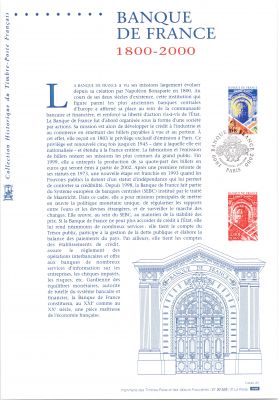 2000 - France 3299 - Bicentenaire de la Banque de France (Document Philat�lique)
