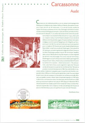 2000 - France 3302 - S�rie touristique. La cit� de Carcassonne (Aude) (Document Philat�lique)
