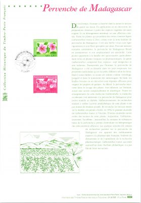2000 - France 3306 - Flore. Pervenche de Madagascar (Document Philat�lique)