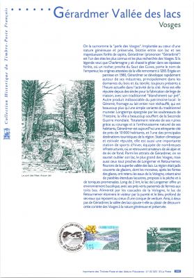 2000 - France 3311 - S�rie touristique. G�rardmer - Vall�e des lacs (Vosges) (Document Philat�lique)