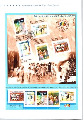 2000 - France 3351/3355 - Le si�cle au fil du timbre (II), Soci�t� (Document Philat�lique)