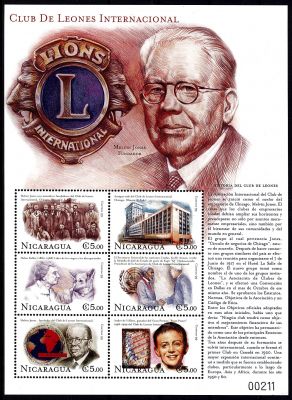 2000 - Nicaragua Feuillet n� 2419/2424 - Le Lions Club International
