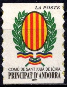 2001 - Andorre Fran�ais Timbre n� 542 - \ Commune de Sant Julia de Loria\  - Blason
