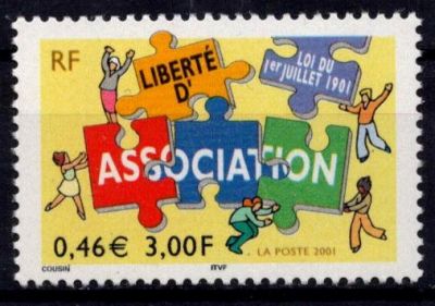 2001 - France 3404 - Centenaire de la Loi du 1er Juillet 1901 sur la libert� d\'association