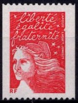 2001 - France 3418 - Marianne de Luquet, TVP RF (rouge) - Roulette