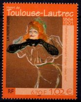 2001 - France 3421 - Série artistique - Centenaire de la mort du peintre Henri de Toulouse-Lautrec (1864-1901)