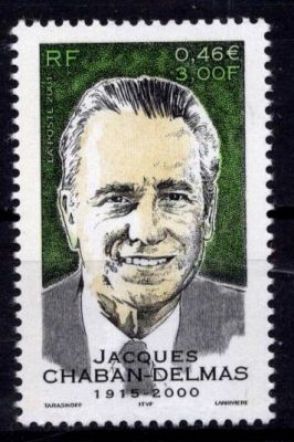 2001 - France 3430 - Hommage � Jacques Chaban-Delmas (1915-2000)