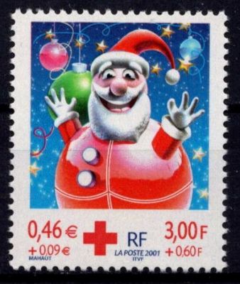 2001 - France 3436 - Au profit de la Croix-Rouge - F�tes de fin d\'ann�e, P�re No�l