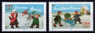 2001 - France 3437/3438 - Bonne Ann�e et \ Meilleurs Voeux\  (Les 2 valeurs)
