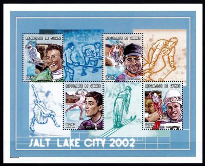 2001 - Guin�e Feuille n� 1865/1868 - Jeux Olympiques d\'hiver - 2002 Salt Lake City