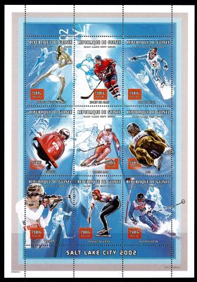 2001 - Guin�e Feuille n� 2142/2150 - Jeux Olympiques d\'hiver - 2002 Salt Lake City