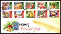 2001 - Jersey Enveloppe 1er jour n&deg; 1000/1009 - No&euml;l