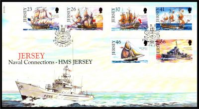 2001 - Jersey Enveloppe 1er jour n� 968 - Les navires de la Royal Navy portant le nom de � Jersey � � travers l\'histoire