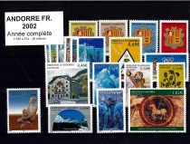 2002 - Andorre français timbres n° 555/574 - Année Complète