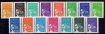 2002 - France 3443/3457 - Les couleurs de Marianne en Euros (Les 15 valeurs)