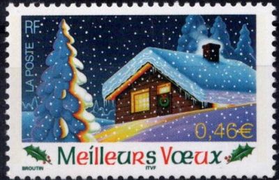 2002 - France 3534 - Meilleurs V�ux (Timbre adh�sif d�coup� du carnet)