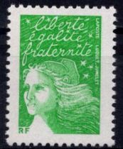2002 - France 3535A - Marianne de Luquet, Lettre verte mention RF (vert)