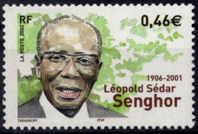 2002 - France 3537 - 1er anniversaire de la mort de L�opold S�dar Senghor (1906-2001), homme d\'Etat et po�te s�n�galais