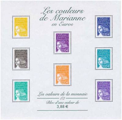 2002 - France BF_44 Les couleurs de Marianne en Euros (1)