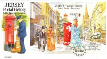 2002 - Jersey Enveloppe 1er jour Bloc n� 44 - Boites aux lettres