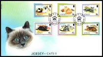 2002 - Jersey Enveloppe 1er jour n� 1046/1051 - Chats