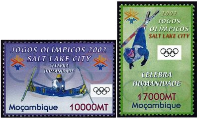 2002 - Mozambique n� 1744/1745 - Sports - JO hiver - 2002 Salt Lake City