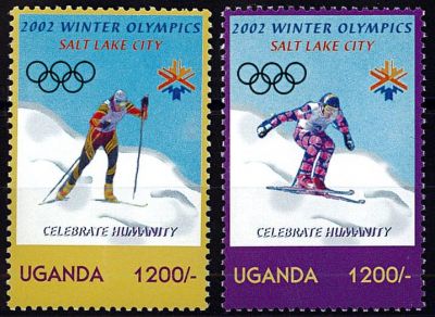 2002 - Ouganda n� 2039/2040 - Sports - JO hiver - 2002 Salt Lake City