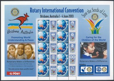 2003 - Australie Feuillet Personnalis� n� 2086 - Enfance - Rotary Internationnal