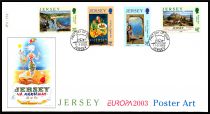 2003 - Jersey Enveloppe 1er jour n&deg; 1083/1086 - Europa - Atr de l\'affiche
