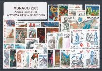 2003 - Monaco n&deg;2382/2417 - Ann&eacute;e compl&egrave;te de timbres