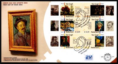 2003 - Pays-Bas 2 FDC n� 1997/2006 - 150� anniversaire de la naissance du peintre Vincent Van Gogh