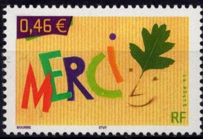2003 - Timbre de France n�3540 - Timbre de message. \ Merci\ 