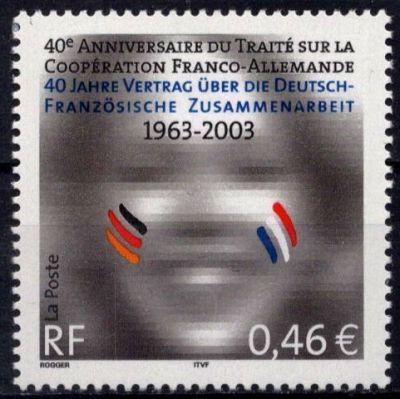 2003 - Timbre de France n�3542 - 40e anniversaire du Trait� sur la Coop�ration franco-allemande (Emission conjointe avec l\'Allem