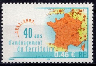 2003 - Timbre de France n�3543 - 40 ans d\'am�nagement du territoire