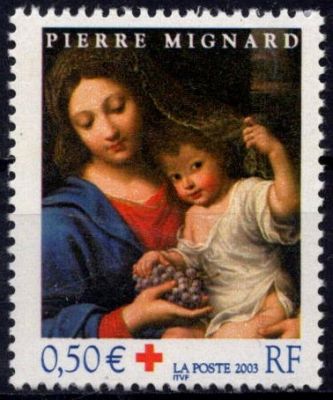 2003 - Timbre de France n�3620 - Au profit de la Croix-Rouge - La Vierge � l\'enfant de P. Mignard
