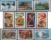2003 - Timbres de France n&deg;3559/3568 - Portraits de r&eacute;gions, la Timbre de France n&deg;&agrave; vivre 1 (Timbres d&eacute;coup&eacute;s du bloc 57)