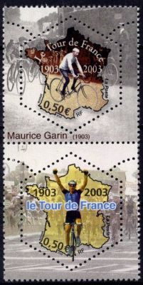 2003 - Timbres de France n�3582/3583 - Cyclisme - Centenaire du tour de Timbre de France n�(Les 2 timbres d�tach�s)