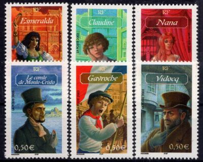 2003 - Timbres de France n�3588/3593 - Personnages c�l�bres de la litt�rature fran�aise (Les 6 valeurs)
