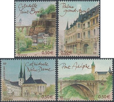 2003 - Timbres de France n�3624/3627 - capitales europ�ennes - Luxembourg (Les 4 timbres d�coup�s du bloc n�64)