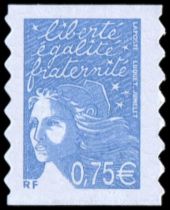 2004 - France Adhésif 48A (Perso.3729B) Marianne du 14 Juillet 0,75 bleu ciel