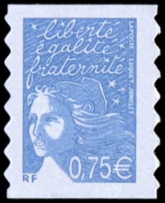 2004 - France Adh�sif 48A (Perso.3729B) Marianne du 14 Juillet 0,75� bleu ciel
