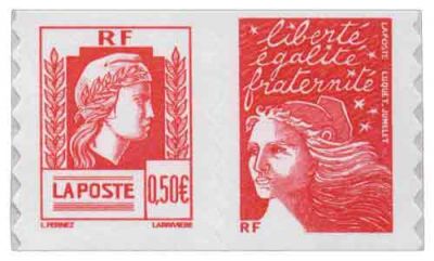 2004 - France Adh�sif P43 (3716+3085) Paire 60�me anniversaire de la Marianne d\'Alger
