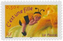 2004 - France Adhésifs 40_41 (3634_3635) Naissance, \ C\'est une fille\ , \ C\'est un garçon\ 