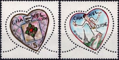 2004 - France Timbres n� 3632/3633 - Saint Valentin - C�urs de Karl Lagerfeld