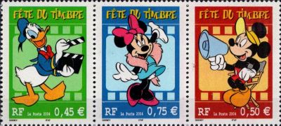 2004 - France Triptyque Timbres n� t3641a - F�te du timbre - Donald, Minnie et Mickey (Emis en carnet)