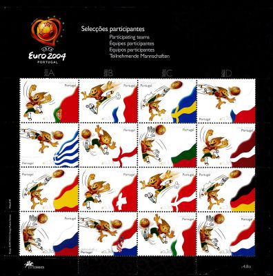 2004 - Portugal Feuille n� 2757/2772 - Football - Championnat europ�en de football UEFA 2004 au Portugal