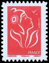 2005 - France Adhésif 49B (Perso.3802Ab) Marianne de Lamouche TVP rouge PHIL@POSTE dentelé 4 côtés