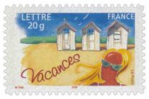 2005 - France Adhésif 53 (3788) Timbre pour vacances - Cabines de plage (TVP 20g)