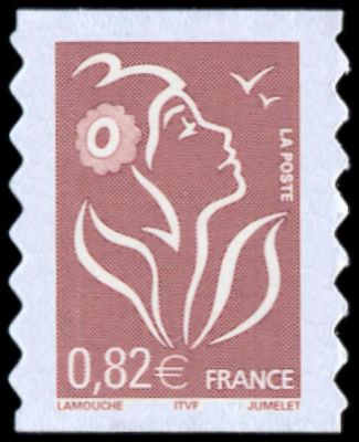 2005-06 - France Adh�sif 53A (Perso.3802B) Marianne de Lamouche 0,82� lilas-brun clair ITVF bords ondul�s 2 c�t�s